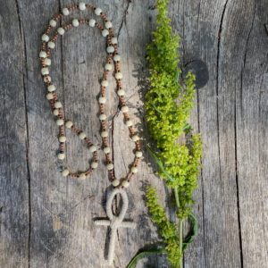 Astorian halsband Ankh vit